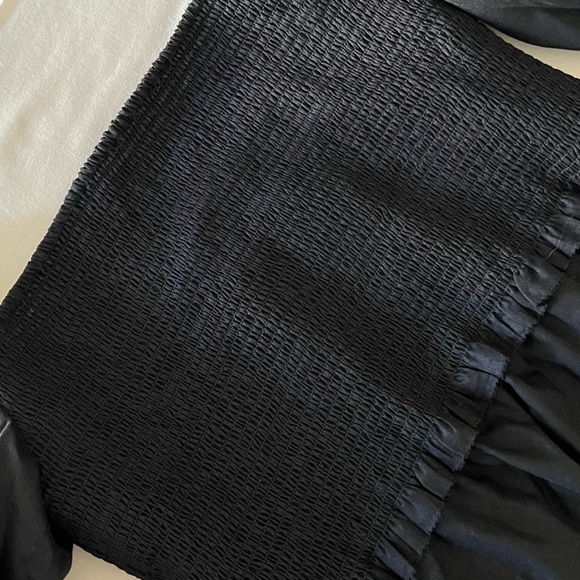 Quince 100% European Linen Smocked Mini Dress in Black - Picture 11 of 16